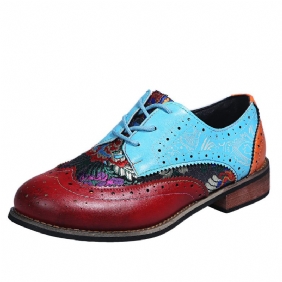 Grote Maat 2024 Nieuwe Herfst En Winter Casual Retro Brogue Schoenen Platte Geklede Dames