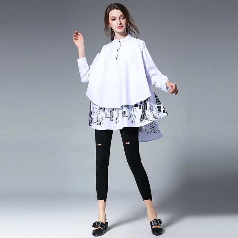 2024 Dames Shirt Top Losse Mode Print Trend