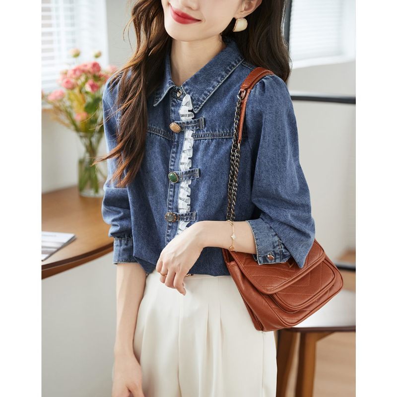 Denim Dames Shirt New Fashion Casual