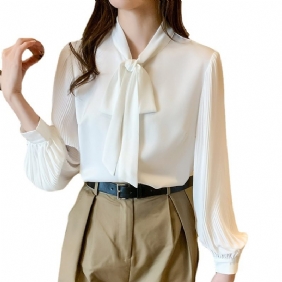 Mode Temperament Chiffon Shirt Dames Top Met Lange Mouwen