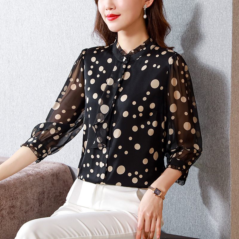 Polka-dot Shirt Dames High-end Losse Temperament Professional