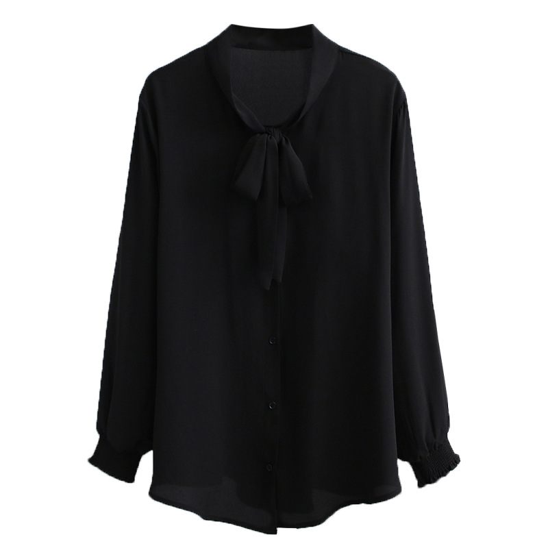 Shirt Dames Vlinderdas Chiffon