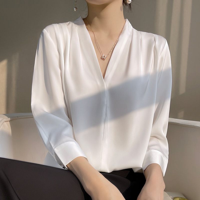 Shirts Met Lange Mouwen Dames Mode Tops Satijn Chiffon