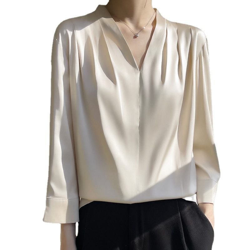 Shirts Met Lange Mouwen Dames Mode Tops Satijn Chiffon