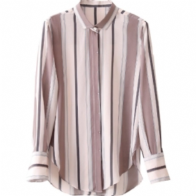 Verticale Streep Dames Shirt Casual Los