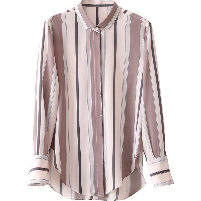 Verticale Streep Dames Shirt Casual Los