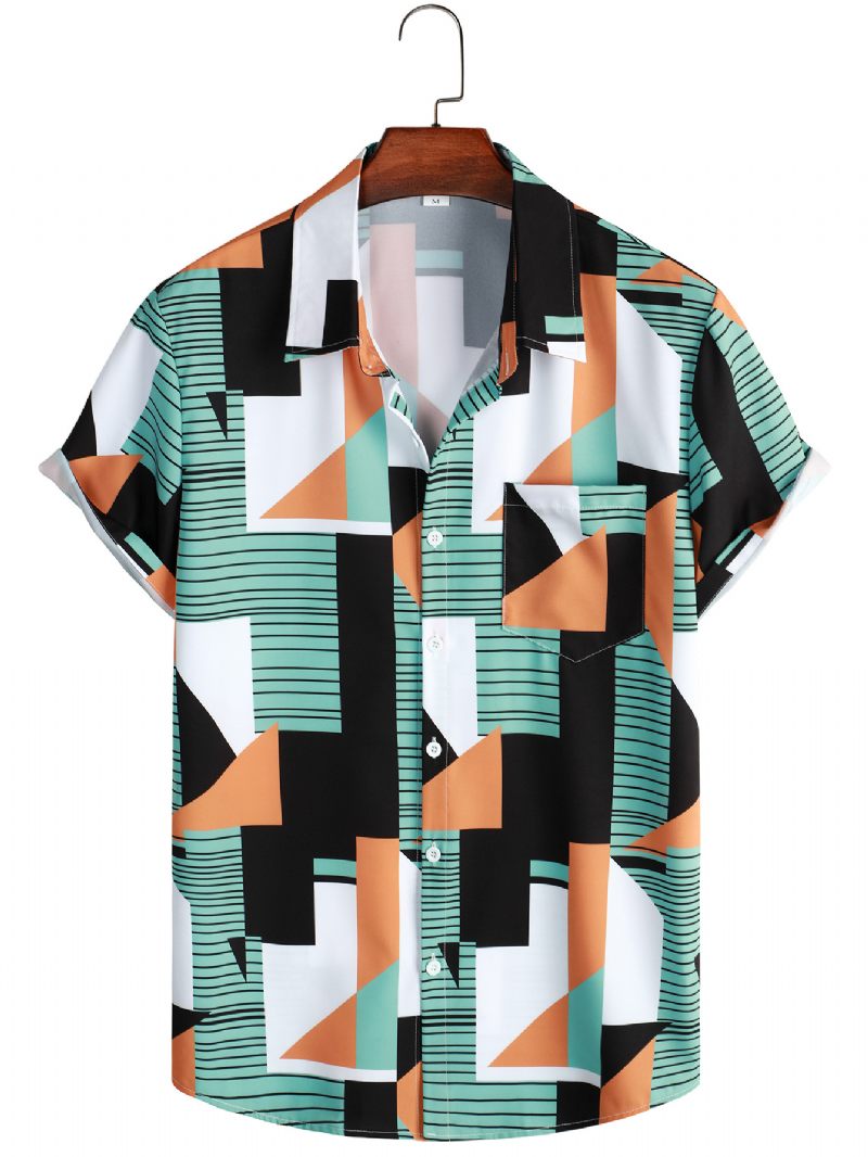 2024 Herenoverhemd Strand Casual Print Overhemd Met Korte Mouwen