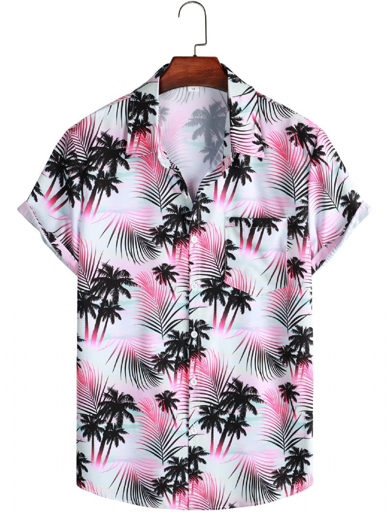 2024 Herenoverhemd Strand Casual Print Overhemd Met Korte Mouwen