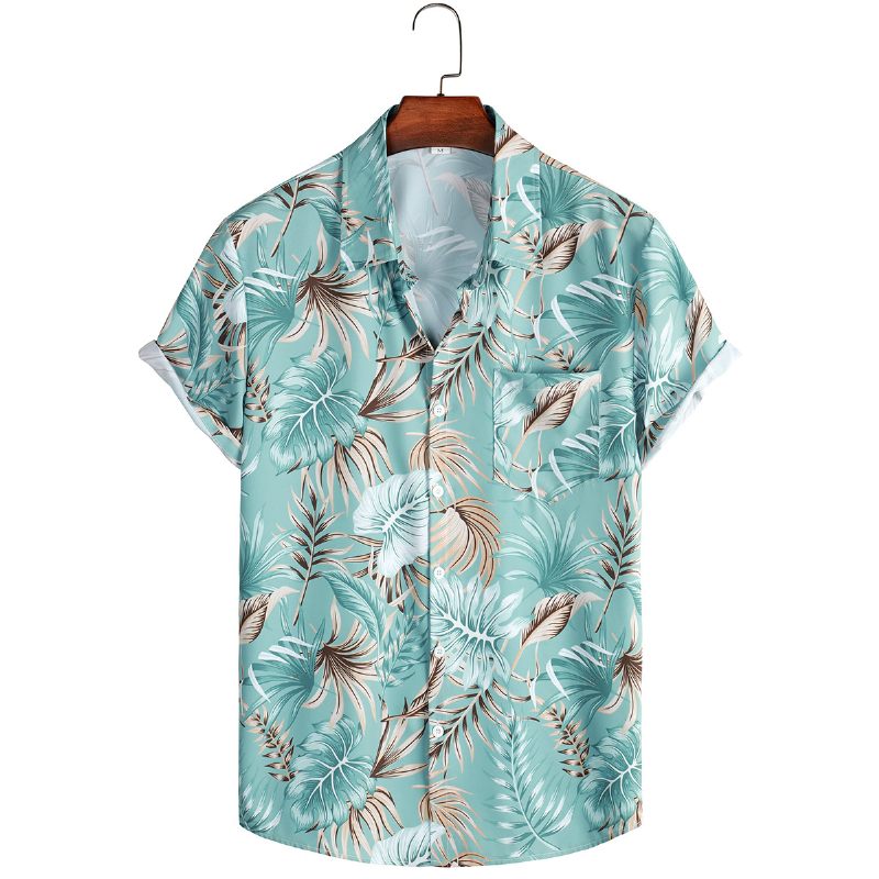 2024 Herenoverhemd Strand Casual Print Overhemd Met Korte Mouwen