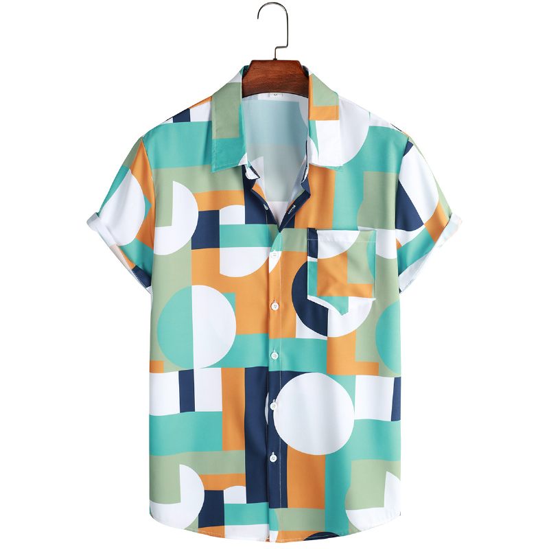 2024 Herenoverhemd Strand Casual Print Overhemd Met Korte Mouwen