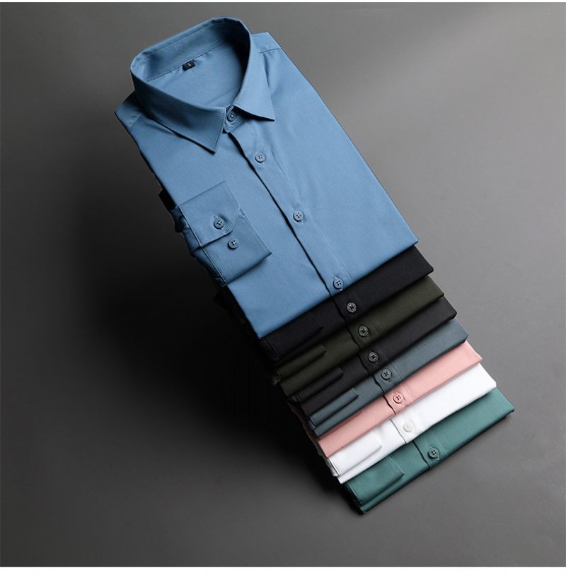 Heren Casual Shirt Met Lange Mouwen Mode Blauwe Persoonlijkheid