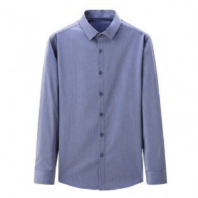 Heren Shirt Met Lange Mouwen Casual Effen Kleur Bamboe Lente En Herfst