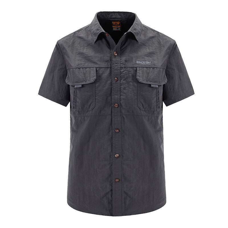 Heren Shirt Met Lange Mouwen Outdoorshirt Grijs