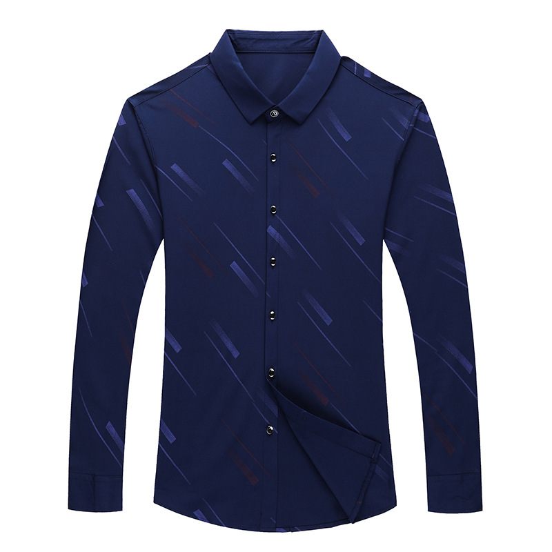 Herenoverhemden Nieuwe Mode Casual Slim Fit Knappe Lange Mouwen