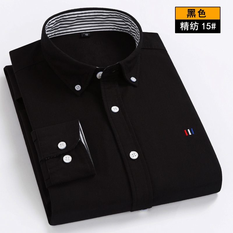 Herfst Katoenen Heren Shirt Met Lange Mouwen Slim Fit Casual