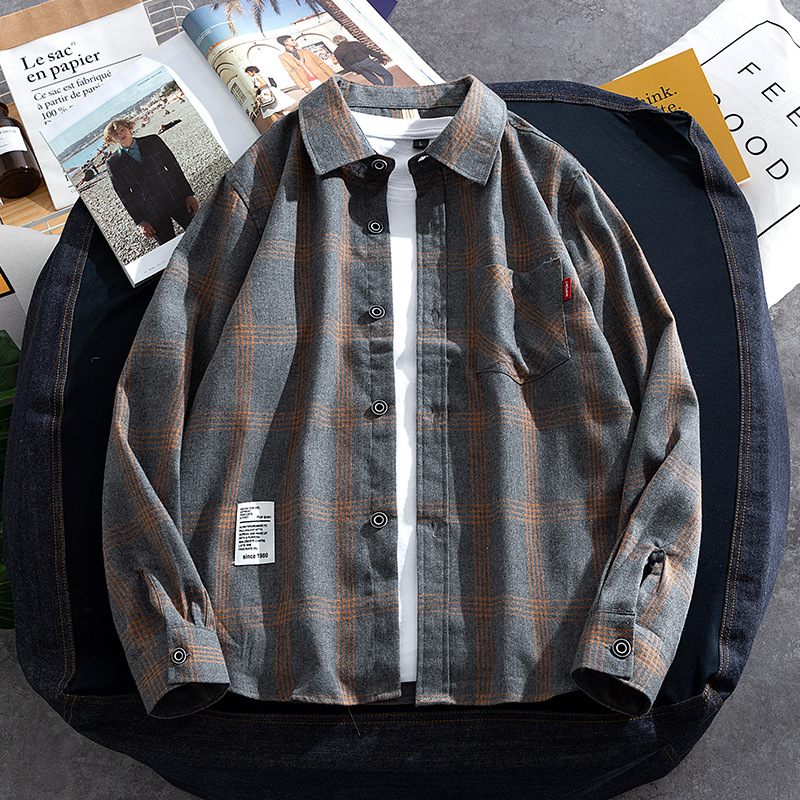 Nieuw Heren Overhemd Casual Plaid Lange Mouwen Lichtblauw