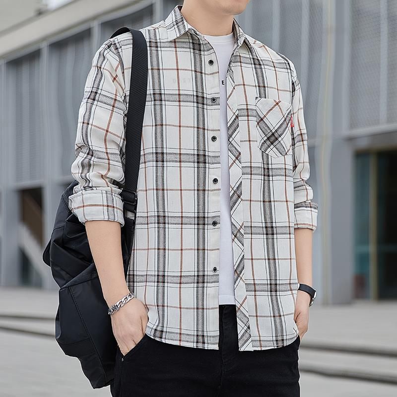 Plaid Shirt 2024 Heren Casual Lange Mouw