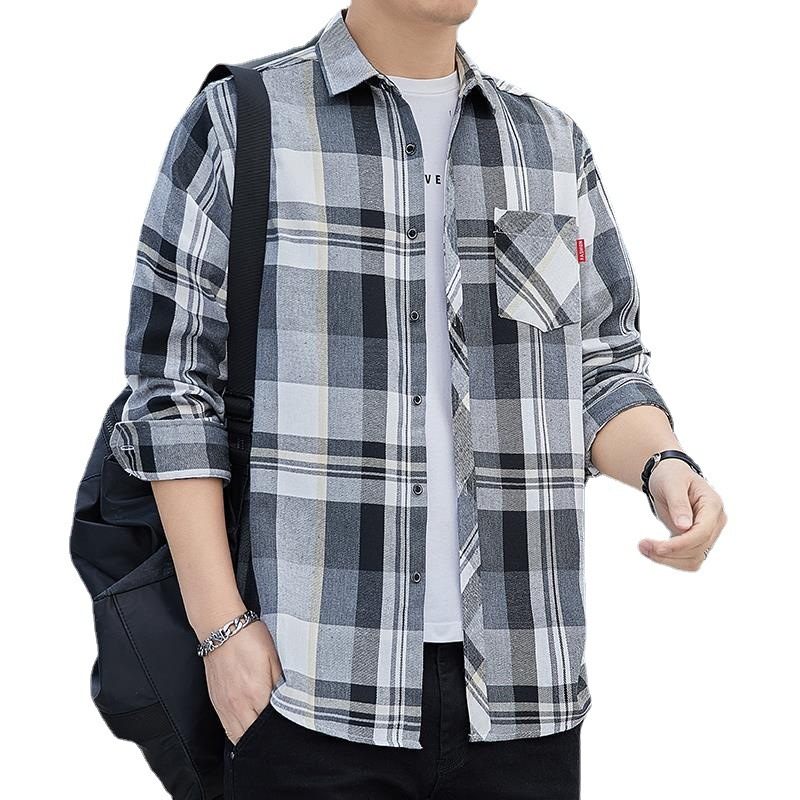 Plaid Shirt 2024 Heren Casual Lange Mouw