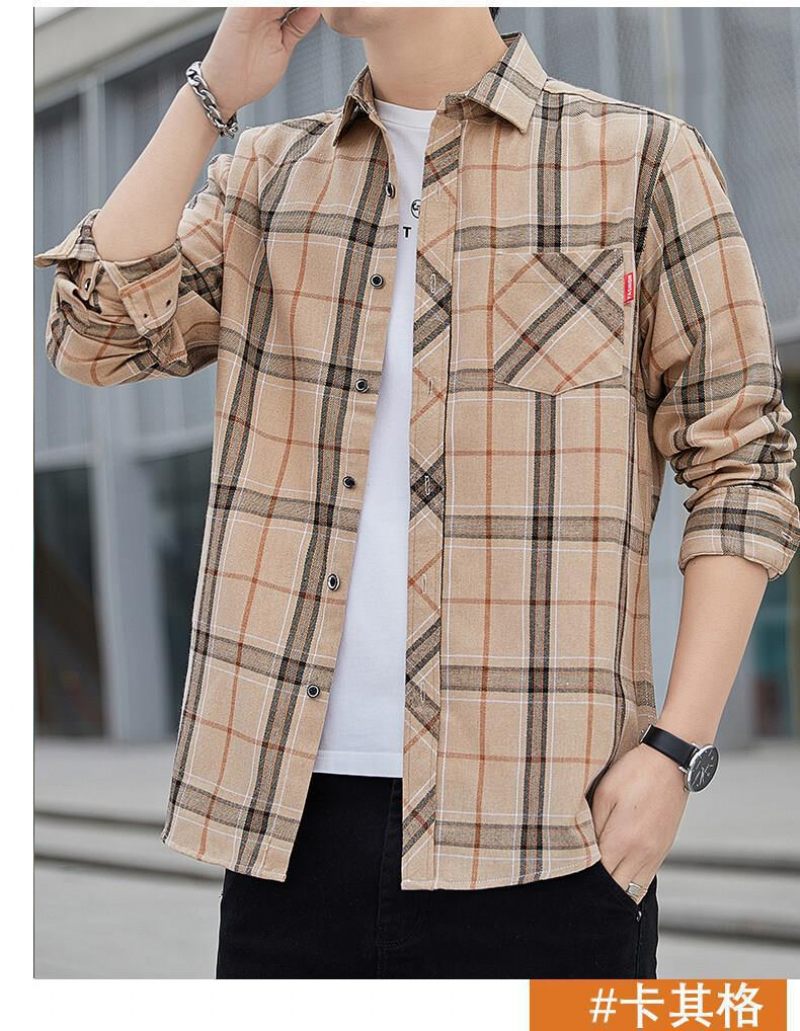 Plaid Shirt 2024 Heren Casual Lange Mouw