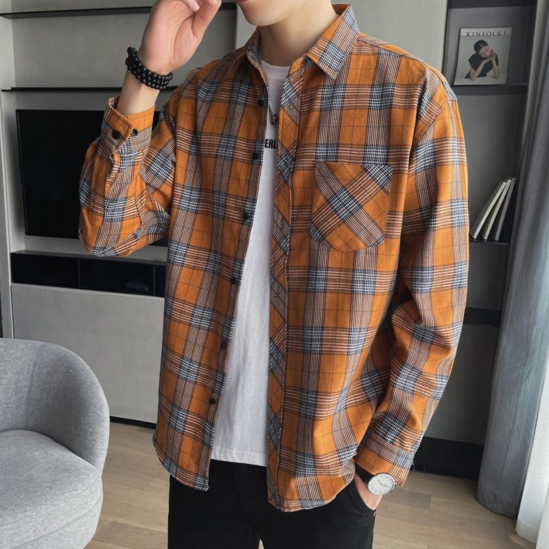 Shirt Heren Lange Mouwen Casual Innerlijke Trend