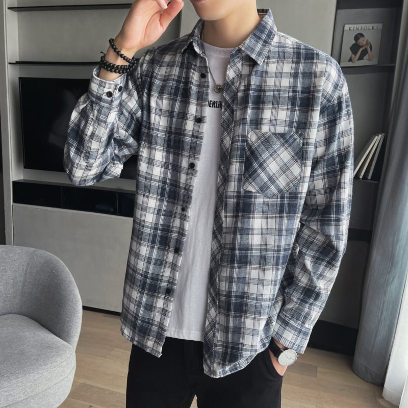 Shirt Heren Lange Mouwen Casual Innerlijke Trend