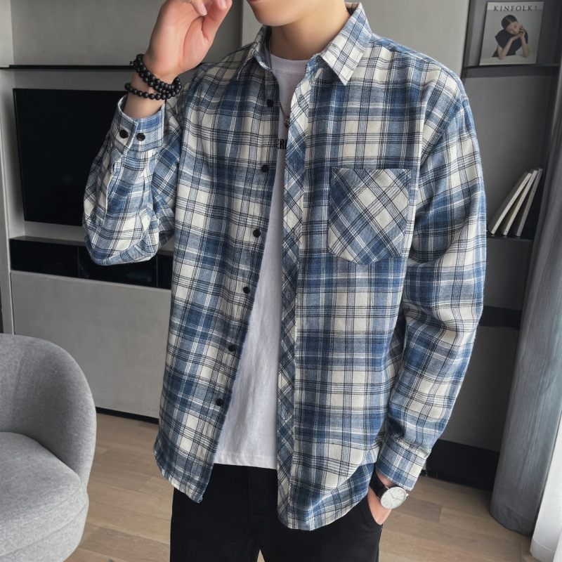 Shirt Heren Lange Mouwen Casual Innerlijke Trend