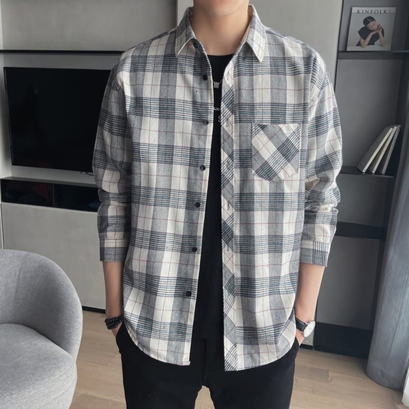 Shirt Heren Lange Mouwen Casual Innerlijke Trend