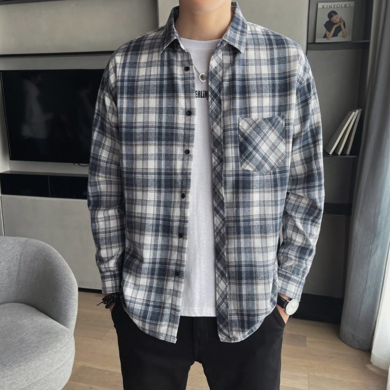 Shirt Heren Lange Mouwen Casual Innerlijke Trend