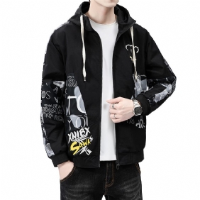 Casual Herenjacks Trend Hooded Cardigan Loose Windbreaker Sports