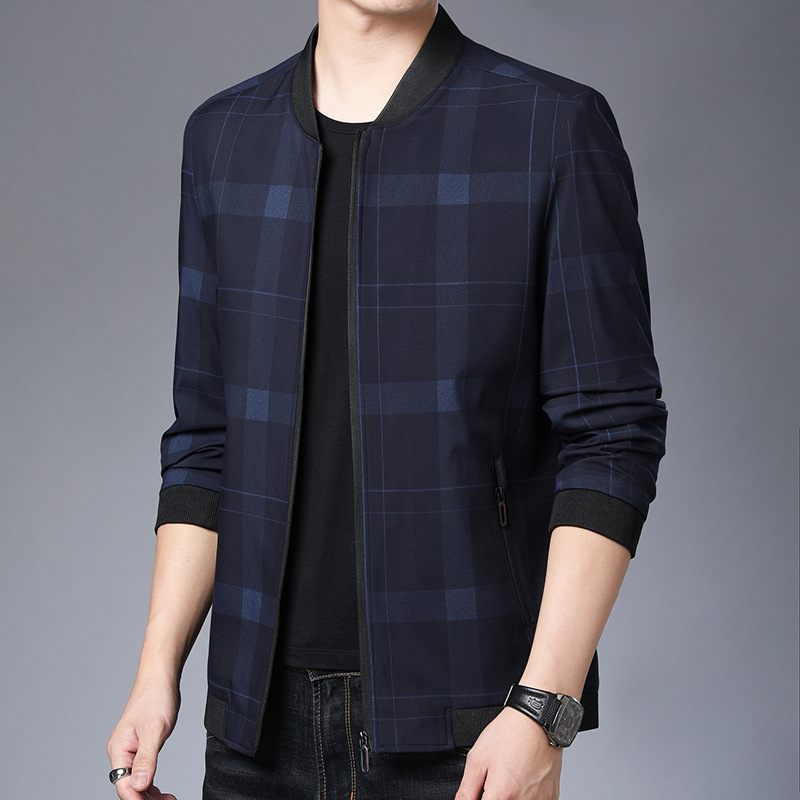 Herenjack Loose Casual Rits Check