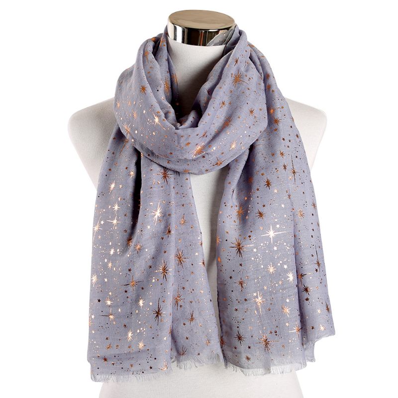 Bronzing Silver Stars Starry Sky Sjaal Dames Galaxy