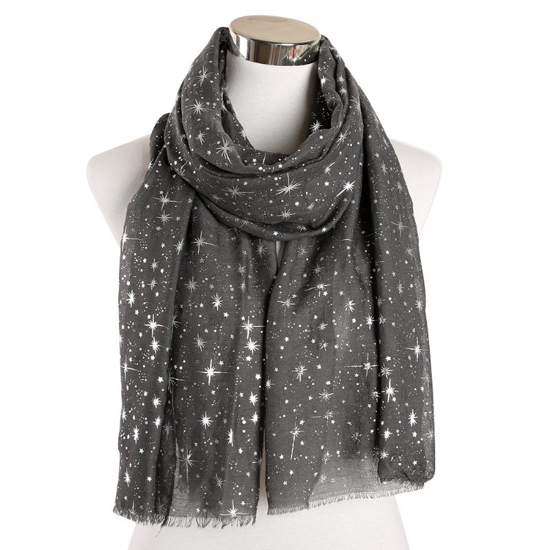 Bronzing Silver Stars Starry Sky Sjaal Dames Galaxy