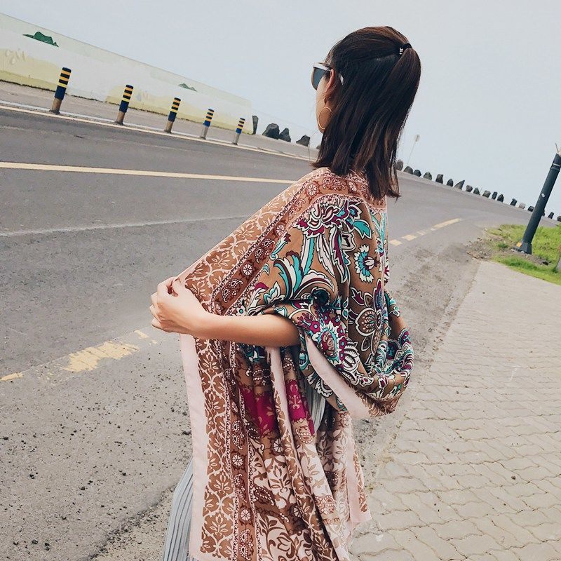 Lente En Zomer Shawl Qinghai Toerisme Kust Strandlaken Gaas Zonnescherm Katoen En Linnen Sjaal Voor Vrouwen