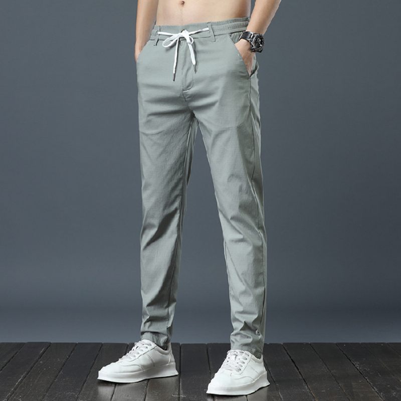 2024 Casual Stretch Sport Trend Mode Heren Broek Dun Gedeelte Slim Fit