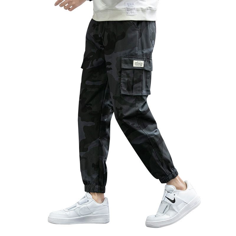 Camouflage Multi-pocket Overall Heren Casual Los Recht Met Balken