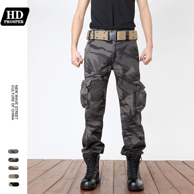 Camouflagebroek Heren Losse Rechte Outdoor Multi-pocket Overalls