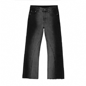 Contrasterende Flared Jeans Voor Heren