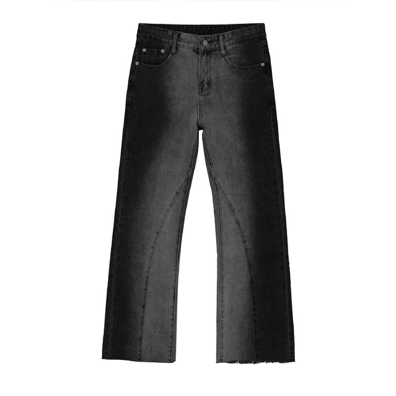 Contrasterende Flared Jeans Voor Heren