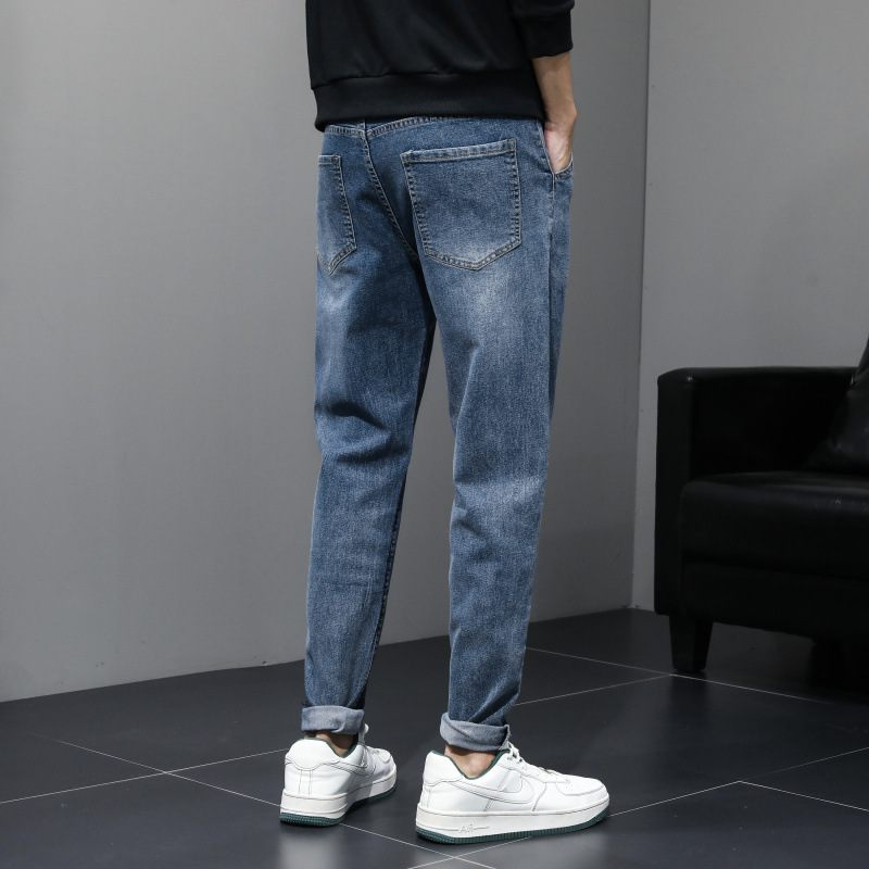 Heren Cropped Jeans Slim Fit Recht