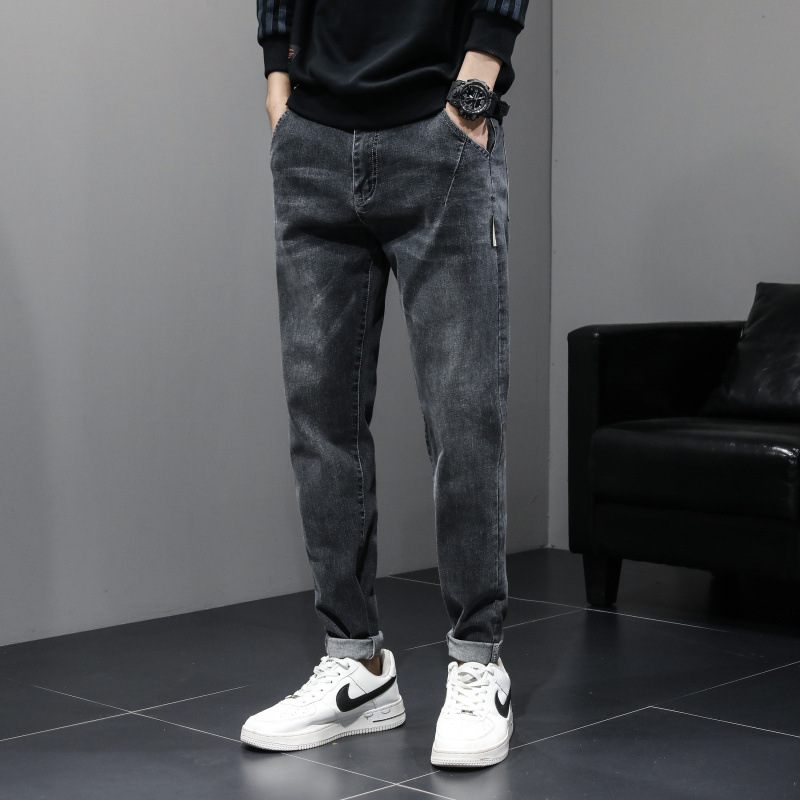 Heren Cropped Jeans Slim Fit Recht