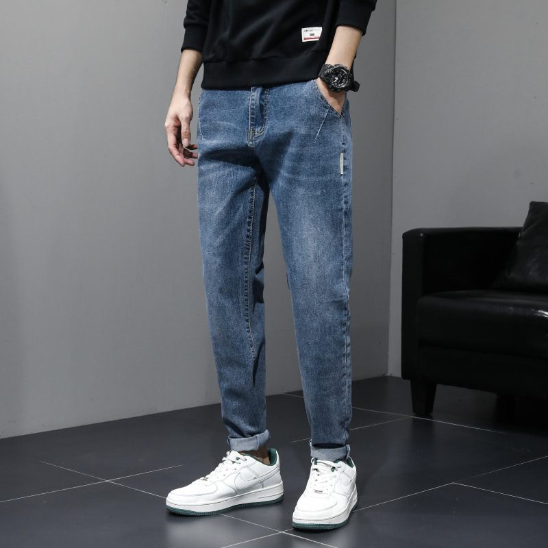 Heren Cropped Jeans Slim Fit Recht