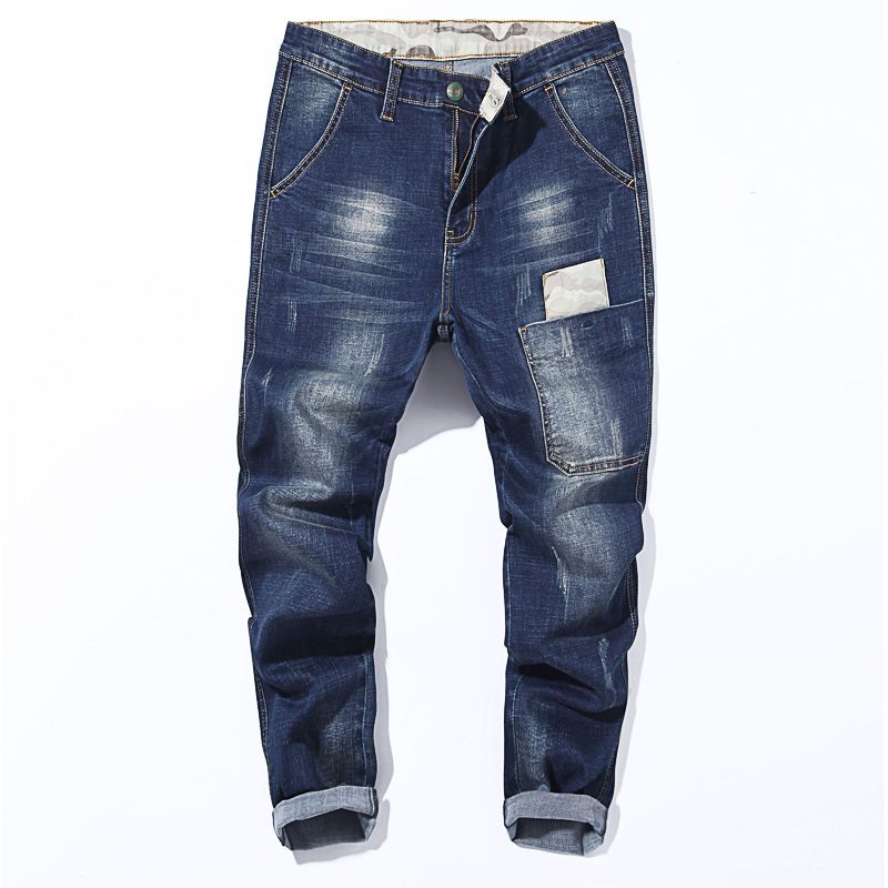 Heren Jeans Losse Broek Zwarte Hoge Taille