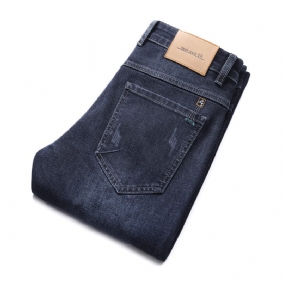 Heren Jeans Straight Fit Elastiek Trendy Casual