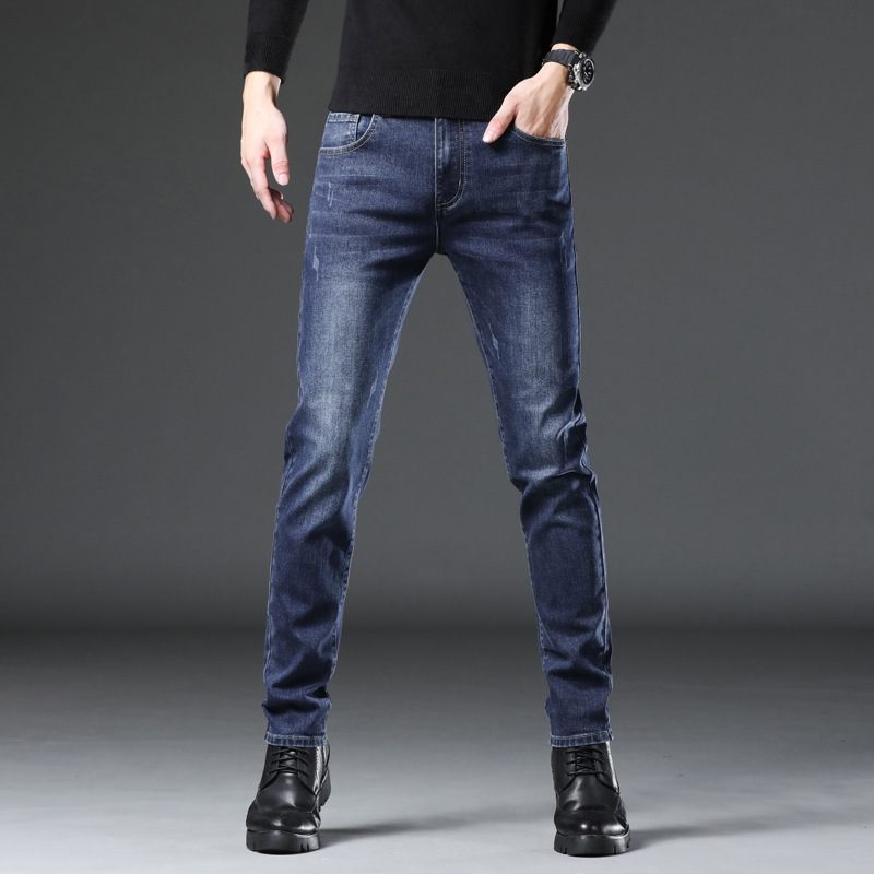 Heren Jeans Straight Fit Elastiek Trendy Casual