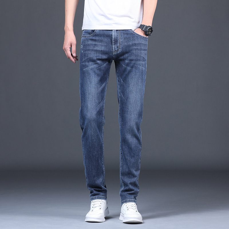 Heren Jeans Straight Fit Elastiek Trendy Casual