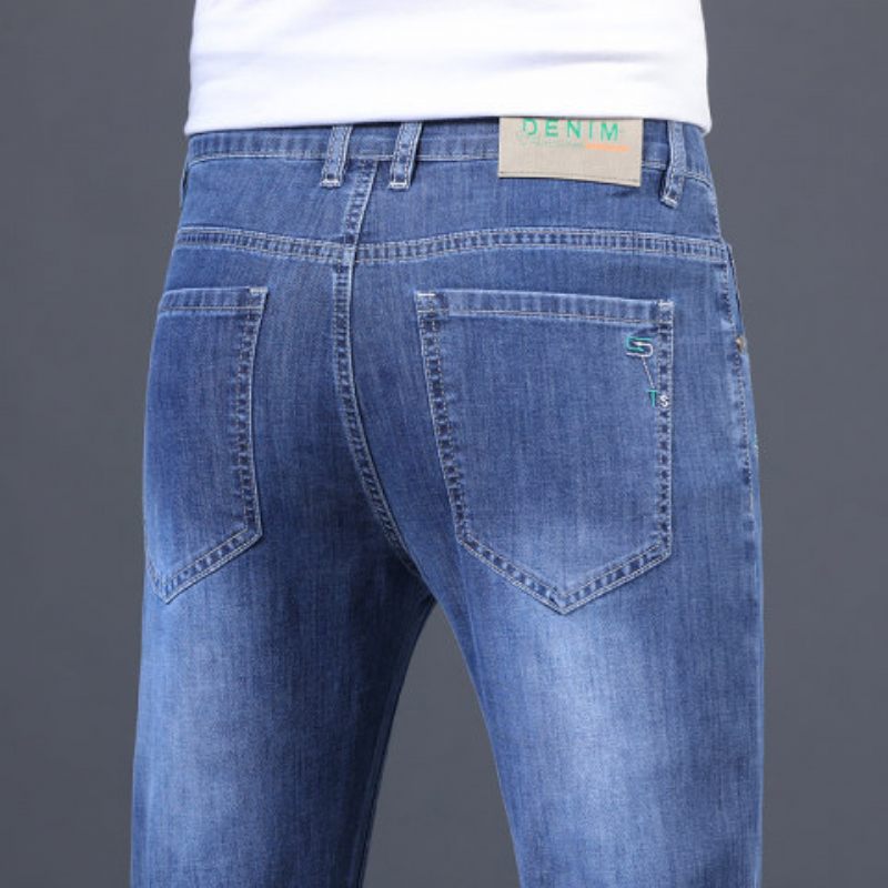 Heren Jeans Straight Fit Elastiek Trendy Casual