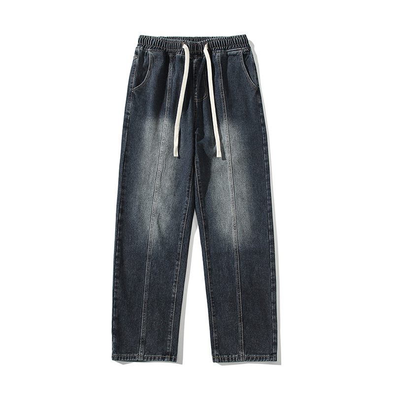 Heren Vintage Jeans Gradiënt Losse Rechte Broek