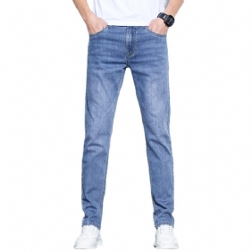 Herenjeans Losse Rechte Stretch Slim Fit Broek Casual Trend