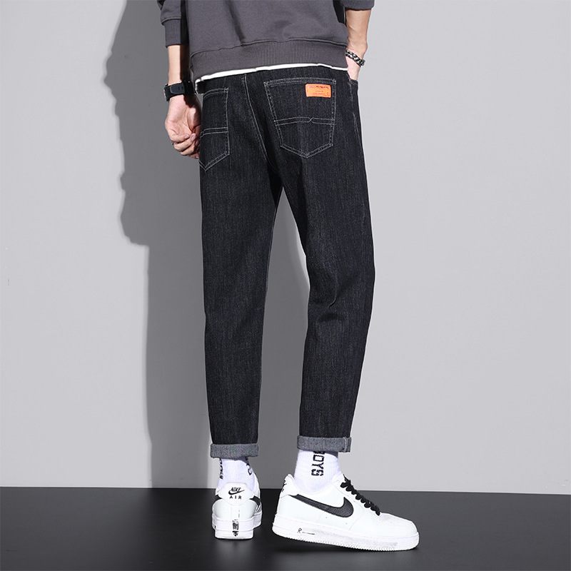 Herenjeans Rechte Losse Casual Broek Slim Fit Trend