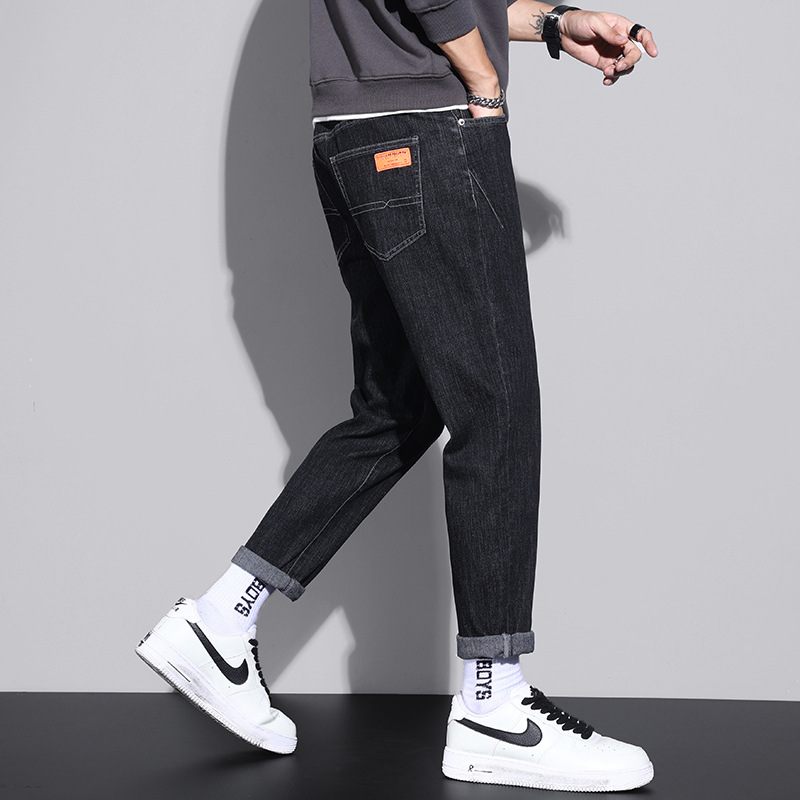 Herenjeans Rechte Losse Casual Broek Slim Fit Trend